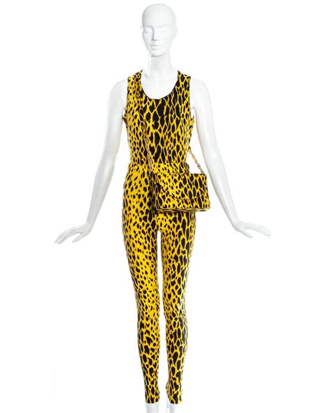 yellow leopard dress versace|Leopard Contrast.